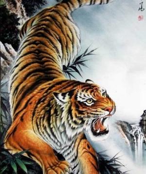 Gạch tranh 3d phong thủy tuổi dần - GDSXC3