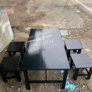 Bàn Ghế Cafe Đẹp Bằng Gỗ, Sơn Nhiều Màu