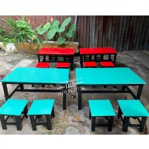 Bàn Ghế Cafe Đẹp Bằng Gỗ, Sơn Nhiều Màu