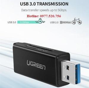 Đầu đọc thẻ nhớ USB 3.0 SD/TF Ugreen 40752 (Card Reader USB 3.0 SD/TF)