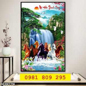 Gạch 3d ngựa - tranh gạch ốp tường