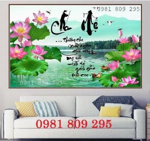 Tranh gạch hoa sen - tranh gạch men