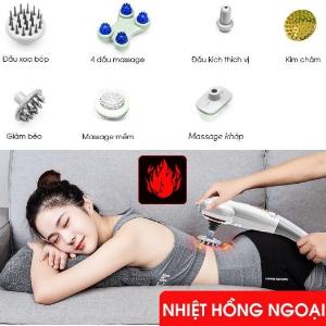 Máy massage cầm tay 7 đầu Hàn Quốc có tia hồng ngoại điều trị giảm đau toàn thân an toàn hiệu quả