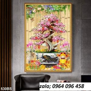 Tranh gạch hoa đào 3d - KCX3