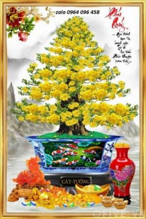 Tranh gạch 3d cây mai vàng - HVNN74