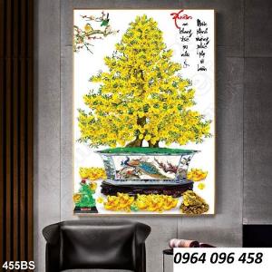 Tranh gạch 3d cây mai vàng - HVNN74