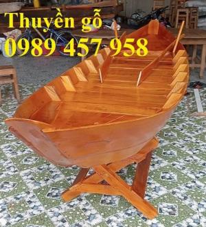 Mẫu thuyền gỗ trang trí hoa, bán thuyền gỗ trưng bày