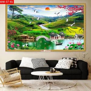 Tranh gạch 3d phong cảnh đồng quê - VNBBX3