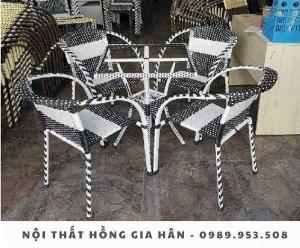 Bàn ghế mây nhựa giá rẻ Tp.HCM Hồng Gia Hân M1210