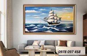 Tranh thuyền buồm - gạch tranh dán tường