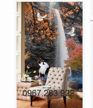 Tranh gạch men ốp tường thác nước 3d