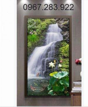 Tranh gạch men ốp tường thác nước 3d