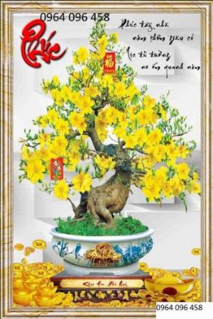 Tranh gạch cây mai 3d - VBB88