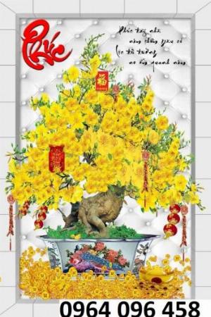 Tranh gạch cây mai 3d - VBB88