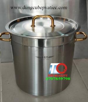 Nồi inox cao cấp 50 Lít- quai bưng inox mạ vàng sang trọng.