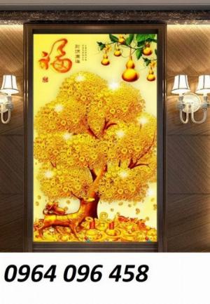 Tranh gạch 3d cây kim tiền phong thủy - CNVV84