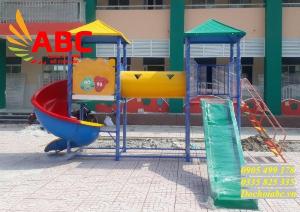 Cầu trượt trẻ em Máng xoắn mặt nạ hình thỏ ngọc bền đẹp