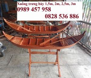 Mẫu xuồng gỗ trưng bông tết đẹp