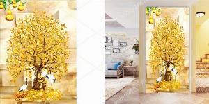 Tranh gạch cây kim tiền 3d - DKKK08