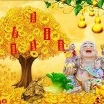 Tranh gạch cây kim tiền 3d - DKKK08