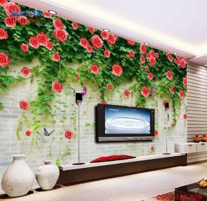 Tranh gạch hao hồng 3d - BCXX4