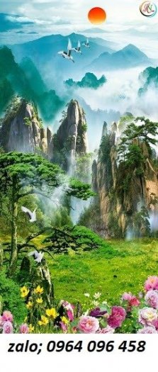 Tranh gạch 3d phong cảnh mây núi - NCX33