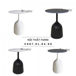 Bàn sofa góc nhỏ gọn mặt đá tròn 50cm