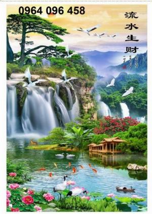 Tranh gạch 3d phong cảnh khổ đứng - NBC2444