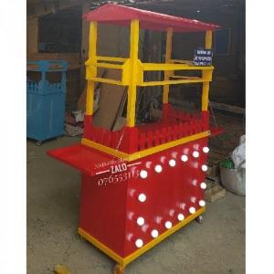 Mẫu Xe Gỗ Bán Trà Chanh Màu Đỏ Nổi Bật