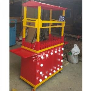 Mẫu Xe Gỗ Bán Trà Chanh Màu Đỏ Nổi Bật