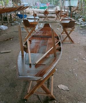 Ghe thuyền gỗ trưng bày hải sản 1,5m, Xuồng trưng hải sản 2m, 3m