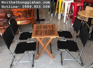 Bộ bàn ghế cafe xếp gọn giá tốt Tp.HCM Hồng Gia Hân B0113