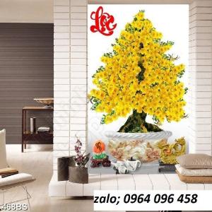 Tranh gạch men 3d hoa mai vàng - HDX33