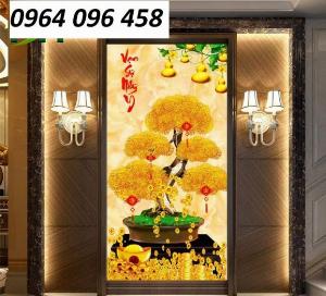 Tranh gạch men 3d cây kim tiền - GBNN8
