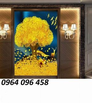 Tranh gạch men 3d cây kim tiền - GBNN8