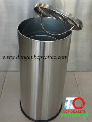 Thùng đựng rác bằng inox nắp xoay lật 360 độ