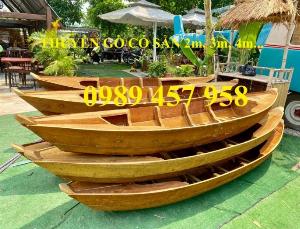 Bán Thuyền gỗ trang trí 2m, Thuyền chụp hình, Thuyền chèo tay