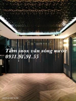 Tấm inox vân sóng nước 304 và 201, Tấm inox ốp trần, Tấm inox ốp tường trang trí