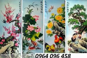 Tranh gạch 3d tứ quý - BVCX3