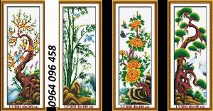 Tranh gạch 3d tứ quý - BVCX3