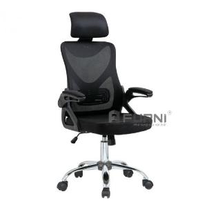 Ghế lưới nhân viên tay xếp gọn có tựa đầu đẹp hiện đại CM4519-M