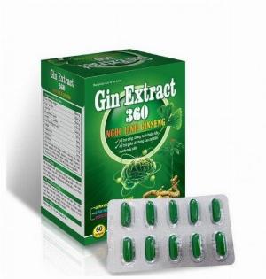 Gin Extract 360 Ngọc Linh Ginseng - Hỗ trợ tăng cường tuần hoàn máu não