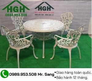 Bàn ghế sân vườn, abfn ghế ngoài trời, bàn ghế nhôm đúc giá tốt Tp.HCM Hồng Gia Hân B135