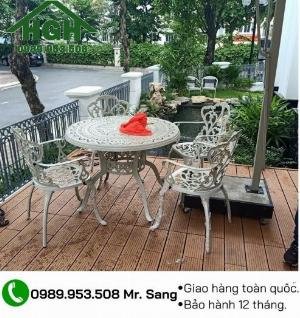 Bàn ghế sân vườn, abfn ghế ngoài trời, bàn ghế nhôm đúc giá tốt Tp.HCM Hồng Gia Hân B135