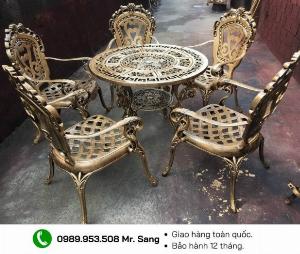 Bàn ghế nhôm đúc ngoài trời giá tốt Tp.HCM Hồng Gia Hân B139