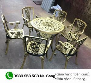 Bàn ghế nhôm đúc ngoài trời giá tốt Tp.HCM Hồng Gia Hân B139
