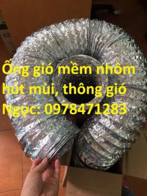Ống gió mềm nhôm, ống gió nhôm phi 75, phi 100, phi 150, phi 200 thông khí, hút gió, hút bụi,, hút khói, lắp quạt công nghiệp giá rẻ.