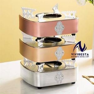 Bếp cồn phục vụ lẩu tại bàn, bếp cồn inox không gỉ màu hồng giá rẻ tại Hồ Chí Minh