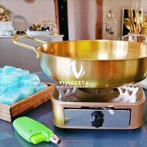 Bếp cồn thông minh có ngăn kéo, bếp cồn nấu lẩu tại bàn màu vàng gold sang trọng giá tốt nhất