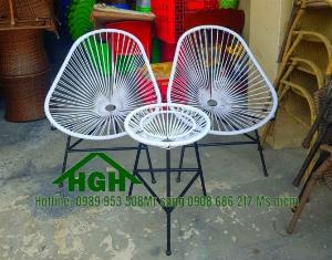 Bàn ghế dây văng decor Acapulco đẹp rẻ Tp.HCM Hồng Gia Hân A108